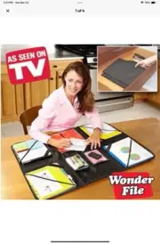 WONDER FILE PORTABLE WORKSTATION BLACK/GRAY OFFICE FILES FOLDER ORGANIZER HOLDER