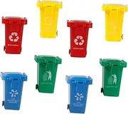 CORHAD Kid's Learning Toy Garbage Can Set Push Lid Compact Colorful Mini Trash Bins for Play