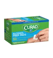CURAD Alcohol Prep Pads (Pack of 4 Boxes), Thick Alcohol Swabs