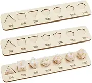 BENECREAT 3 Pcs Wooden Dice Tray, Polyhedral Display Tray, Antique White Storage Holder for Collectors, Dungeons and Dragons Game