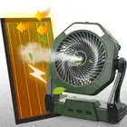 10W Misting Solar Fan, 10000mAh Camping Fan Portable with Solar Panel & 250ml...