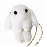 Women Cute Plush Fashion Cartoon Lovely Rabbit Single Shoulder Cross Bag white