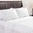 Premium Small Damask Printed Victorian Patterned Queen Bed Sheet Set 4-Piece ...