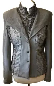 B.n.w.t,anvrdie (joe browns style)grey quirky,ornate jersey jacket size 2/10-12