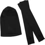 In-one Cycling Head Hat Balaclava Mask Uv Arm Sleeves Ice Silk Mask Comfortable for Sports