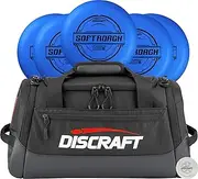 Discraft Disc Golf Duffel Set -| Premium Duffel Bag with 5 Disc Golf Discs - Blue Putters, 173-174g