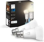 Philips Hue White LED Smart Light Bulb 2 Pack [B22 Bayonet Cap] Warm White - for Indoor Home Lighting, Compatible with Amazon Alexa Devices