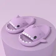 [xinhaikuajing] Shark Slipper Women's Summer Korean Version Cute Teen Heart Ins Tide Couple Wear Men's Sandals Outside Purple