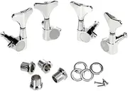 JOINPAYA Bass Guitar Tuner Pegs 4pcs 2l2r Bass Tuning Pegs Machine Heads Zinc Alloy Silver Color