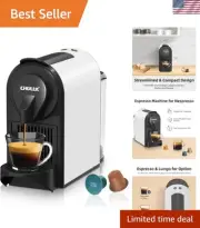 Sleek White Nespresso-Compatible Espresso Machine - Fast & Flavorful Brewing