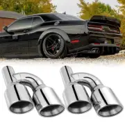 Dual 2.5" to 4" H-Type Exhaust Tips Double Wall For Dodge Challenger 2008-2023