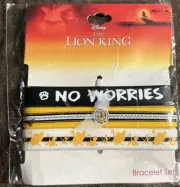 Disney The Lion King No Worries Rubber Bracelet Set - Simba, Timon, Pumbaa