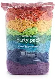friendly loom Party Pack Rainbow 7" Traditional Size Cotton Loops Makes 18 (6" x 6") Potholders by Harrisville Designs Made in The USA Make Pride Month Potholders