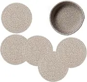Hot Pads，Trivets for Hot Dishes,，Hot Pads for Kitchen Table,Heat Resistant Mats for Countertopn，hot Pads for Countertops，Suitable for Hot Pots and Pans, Cotton Pads Kitchen Table Insulator (Brown, 5)