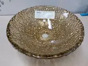 JSG Oceana 005-303-200 Glass Pebble Vessel Sea Green 16" Bathroom Sink