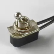 Toggle Switch on/off - Nickel Plated - 6A/120V - Steampunk Switch 2-Wire