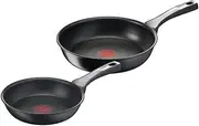 Tefal Unlimited On, 2 Piece Pan Set, Premium Cookware, 20cm & 26cm Frying Pans, UK's Longest Lasting Non-Stick, Heat Indicator, Induction Hob Compatible, Dishwasher Safe, Aluminium, Black, G2599002