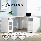 Artiss Corner Computer Desk Office Study Desks Table L-Shape Drawers Tables