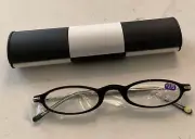 Reading Glasses Eyeglasses Half Readers w Case 2.75