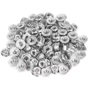 100 Pieces #10-24 Flange Nuts, Serrated Flange Hex Lock Nuts Assortment Kit, 304