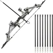 ZSHJGJR 16" Mini Compound Bow 16lbs, Mini Archery Bow and Arrow Set, Mini Recurve Bow Set, Right/Left Handed for Target Shooting Hunting Games Archery Bow Set Gift