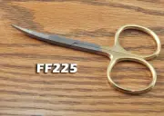 4" Premium Fly Tying Scissors - Curved Blade, Gold Handles - FF225