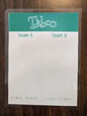 Taboo board game replacement score cards pack of 4