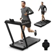 Costway 2 in 1 Electric Treadmill Folding Incline Running Machine w/LED Display & Remote Control Black