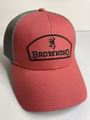 BROWNING EMBLEM MESH BACK ADJUSTABLE BALL TRUCKER CAP/HAT BUCKMARK LOGO. NWT!