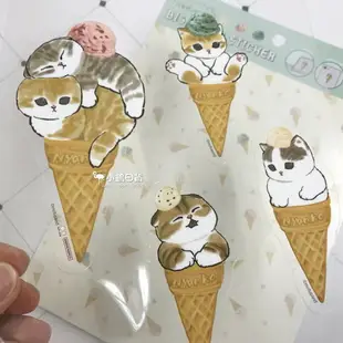 日本 mofusand 日本人氣插畫家 貓咪造型 半透明 貼紙｜小鶴日貨