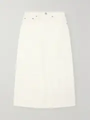 [RE/DONE] RE/DONE - Paneled Denim Midi Skirt - White - 25 25 White