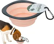 Portable Dog Bowl, Portable Water Bowl Folding Dish, Food Dish Watering Container with Carabiner Clip, Pet Supplies for Cats Outdoor Walking Camping Traveling