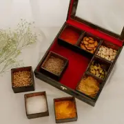 Clear Wood Large Storage Box Stackable Organizing Spice Holder Jar Container NEW