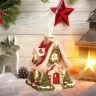 Seasonal Incense Cone Holder Small House Burner Festive Snow Winter Holiday