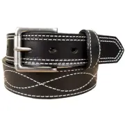 Black Men’s belts,The Classic Heavy Duty Leather Belt| With Beautiful Stitches.