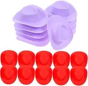JUMPLAWN 20 pcs Mini Cowboy Hats for Dolls Miniature Hats for Crafts Party Decorations and Dollhouse Accessories Safe Realistic Design