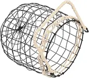 Abaodam 1pc Vintage Hanging Wire Fruit Basket Handle Rustic Iron Storage for Kitchen Countertop Versatile Tabletop Organizer for Fruits and Accessories Garden Decorative Basket