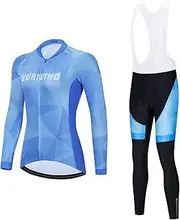 [GRTE] Women's Cycling Jerseys Suits Long Sleeve Top + Bib Tights Pants with 4D Seat Padding Spring Autumn MTB Bike Shirt Cycling Bicycle Tights Set Clothing