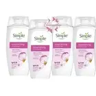 4 x 225ml Simple Nourishing Shower Gel Sensitive Skin Chamomile oil & Vitamin E