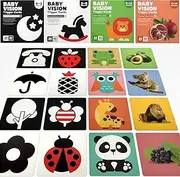 High Contrast Baby Flashcard,80 PCs 160 Page Visual Stimulation Learning Activity Cards for Newborn Infants up to 36 Months, Perfect Educational Toys Gift (Cardboard)