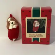 HALLMARK KEEPSAKE 1989 "Slipper Spaniel" Christmas Tree Ornament w/Original Box