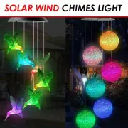 Solar Powered LED Light Hanging Wind Chimes Color Garden Outdoor Christmas Decor