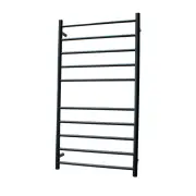 Radiant RTR02 Round Bar Heated Towel Rail - 600 x 1100mm - Matte Black - Stainless Steel- Bottom Left/Top Right Wiring