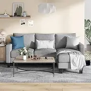 YESHOMY Convertible Sectional 3 L-Shaped Couch Soft Seat with Modern Linen Fabric, Small Space Sofas for Living Room, Apartment and Office, 70'', Gray
