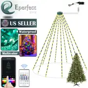 Christmas Tree String Fairy Lights LED Waterfall Remote Dazzler Outdoor Decor