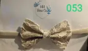 Lacey Bow in Cream & Gold Headband and/or Hair Tie