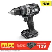FLEX 24V Brushless 13mm 158nm 2 Speed Hammer Drill Skin FXA1271T-Z