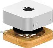[AODUKE] Mac Mini Stand, 2024 M4/M4 Pro Compatible, Dustproof, External Power Switch, Wooden Base