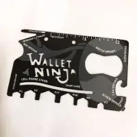 在飛比找Yahoo!奇摩拍賣優惠-wallet ninja 忍者 不鏽鋼萬用工具卡 多功能18