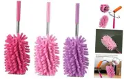 Microfiber Duster for Cleaning, Dusters with Telescoping Pink Purple Rose Red